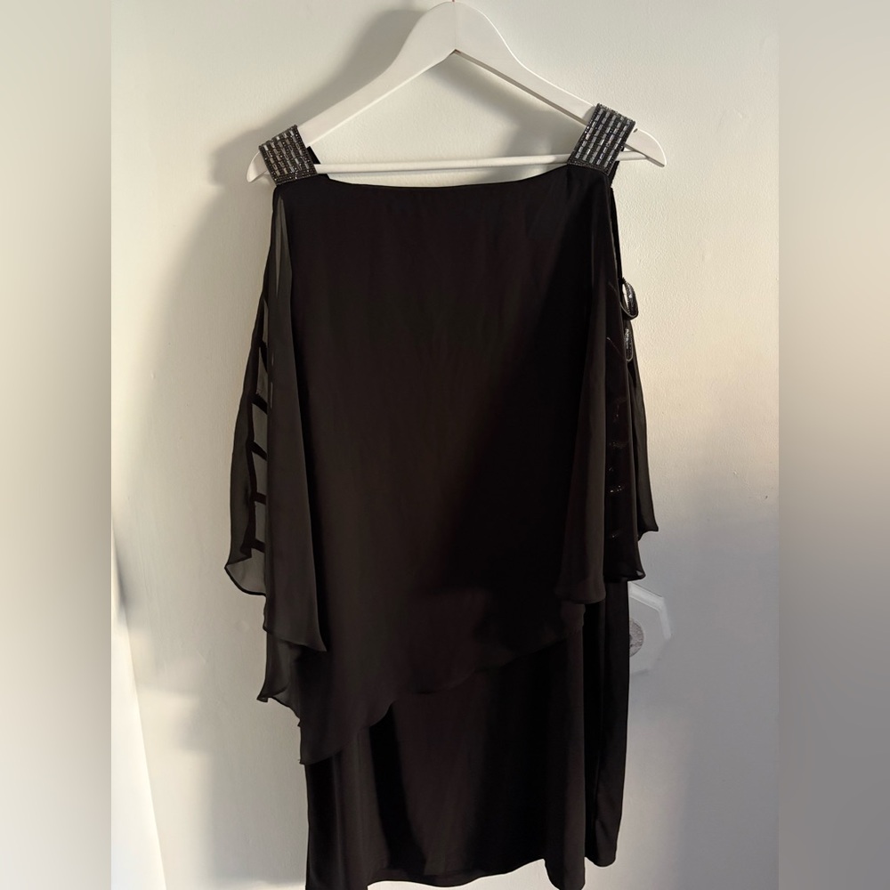 MSK Black Asymmetrical Women's Dress